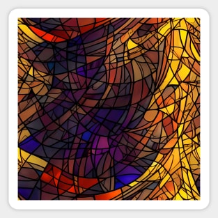 Stained Glass design pattern, seamless, golden tone, geometrical, abstract design. Sticker
